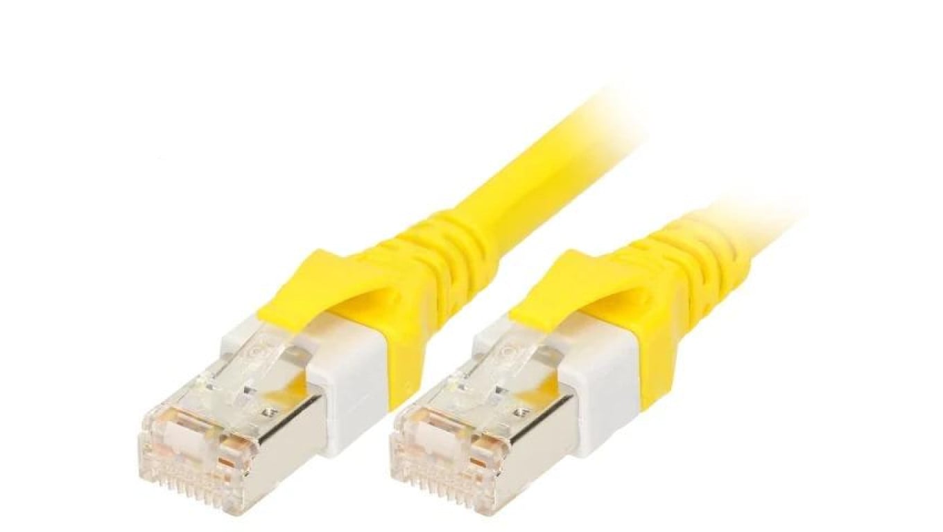 Patch cord SF/UTP 5e linka Cu LSZH,PUR żółty 3,5m 26AWG 09474747024