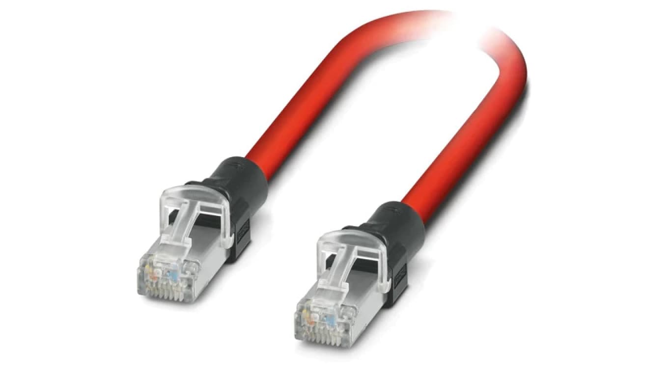 Patch cord S/FTP 5 linka Cu,cynowana PVC czerwony 0,5m 22AWG 1112931