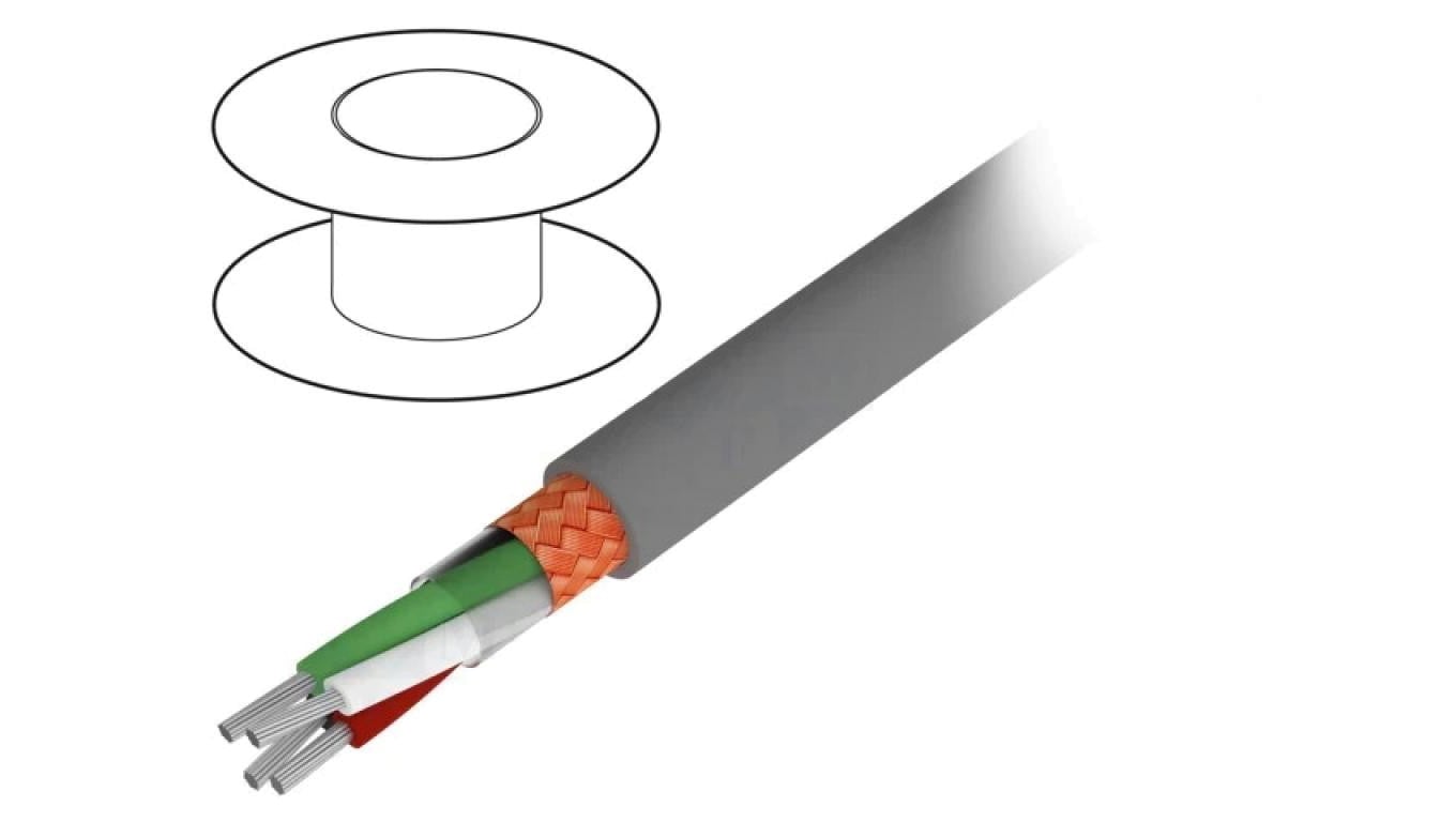 Przewód na rolce 30,5m Alpha Essential 4x22AWG PVC ciemnoszary 300V 1738C SL005
