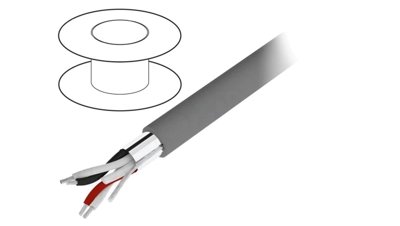 Przewód na rolce 30,5m Alpha Essential 2x2x22AWG PVC ciemnoszary 150V 2212C SL005