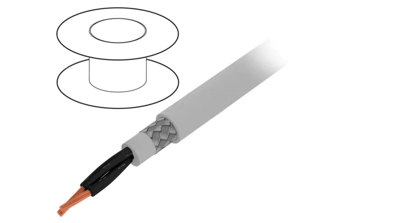 Przewód na rolce 50m Pro-Met 2x0,5mm2 PVC ciemnoszary 300V/500V 470025CY GE321