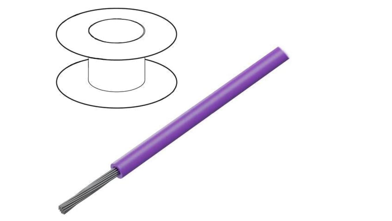Przewód HookUp Wire linka Cu 24AWG PTFE fioletowy 600V 30,5m 5854/7 VI005