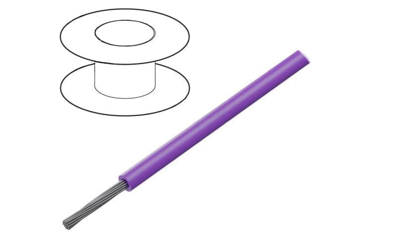 Przewód HookUp Wire linka Cu 22AWG PTFE fioletowy 600V 30,5m 5855/7 VI005