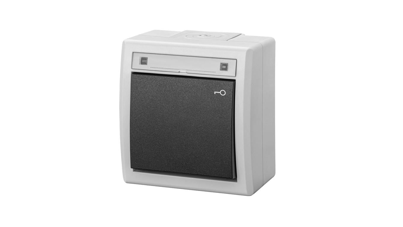 AQUANT 2K łącznik natynkowy zwierny klucz IP55 szary 5007-10