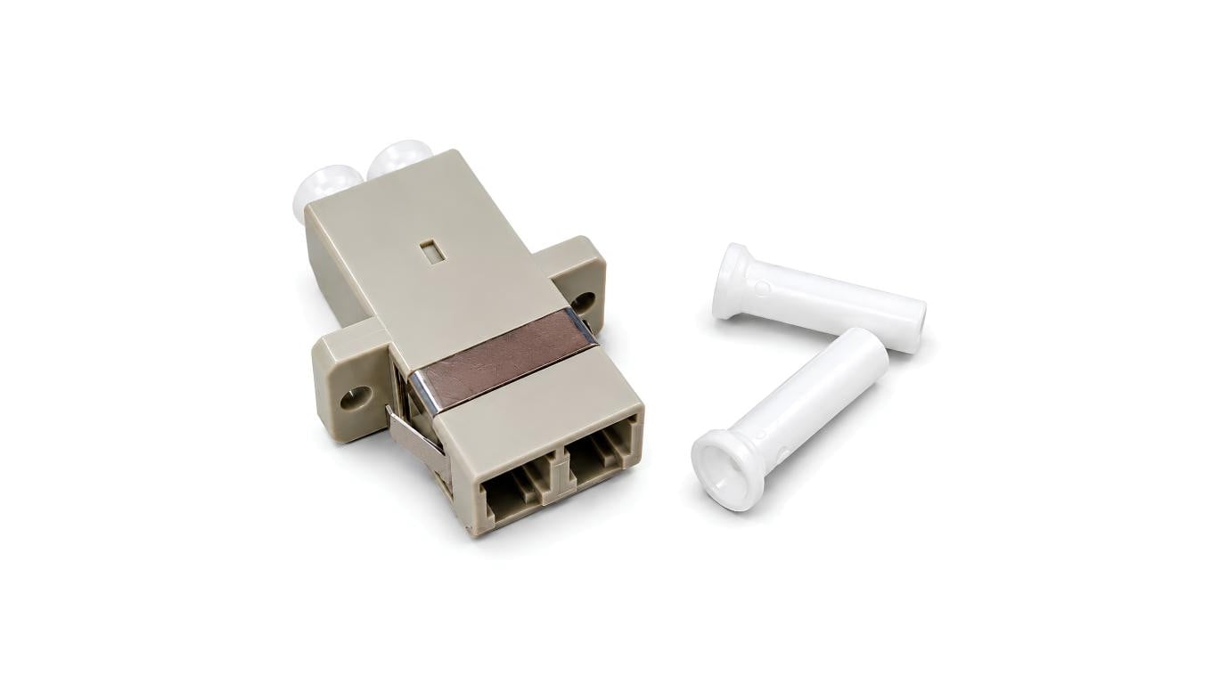 Adapter światłowodowy MM LC/PC-LC/PC duplex OM2 szary NEKU