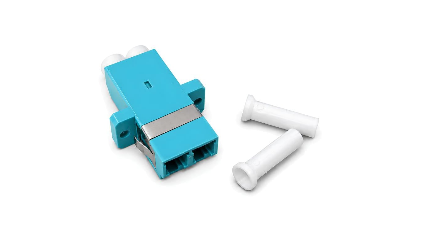 Adapter światłowodowy MM LC/UPC-LC/UPC duplex OM3 aqua NEKU