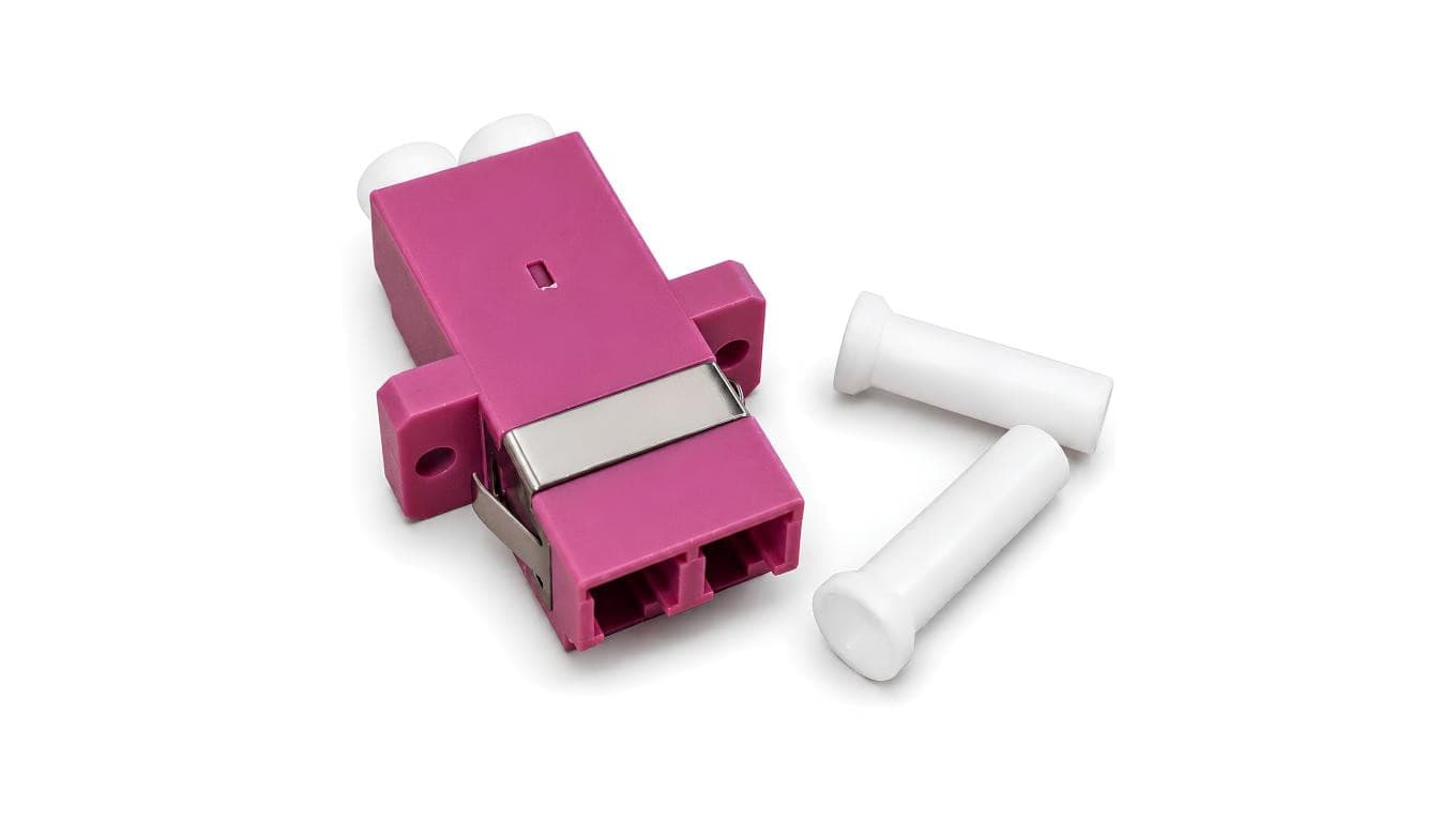 Adapter światłowodowy MM LC/UPC-LC/UPC duplex OM4 magenta NEKU