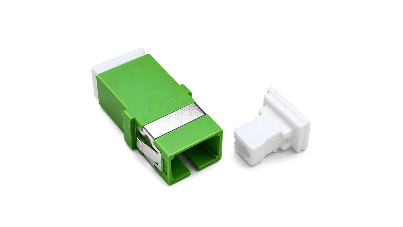 Adapter światłowodowy SM SC/APC-SC/APC simplex OS2 zielony SLIM NEKU
