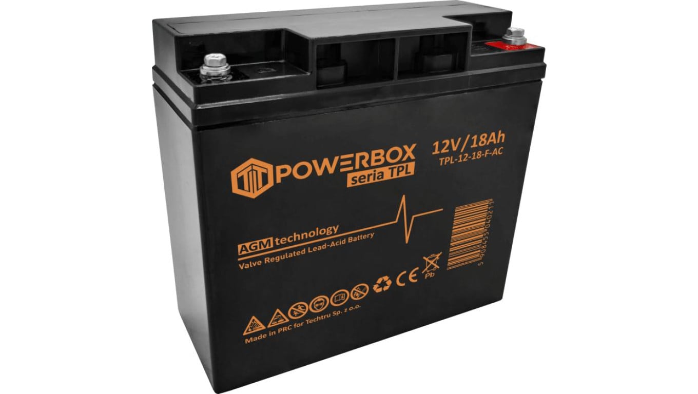 Akumulator VRLA / AGM bezobsługowy Powebox TPL 12V 18Ah F