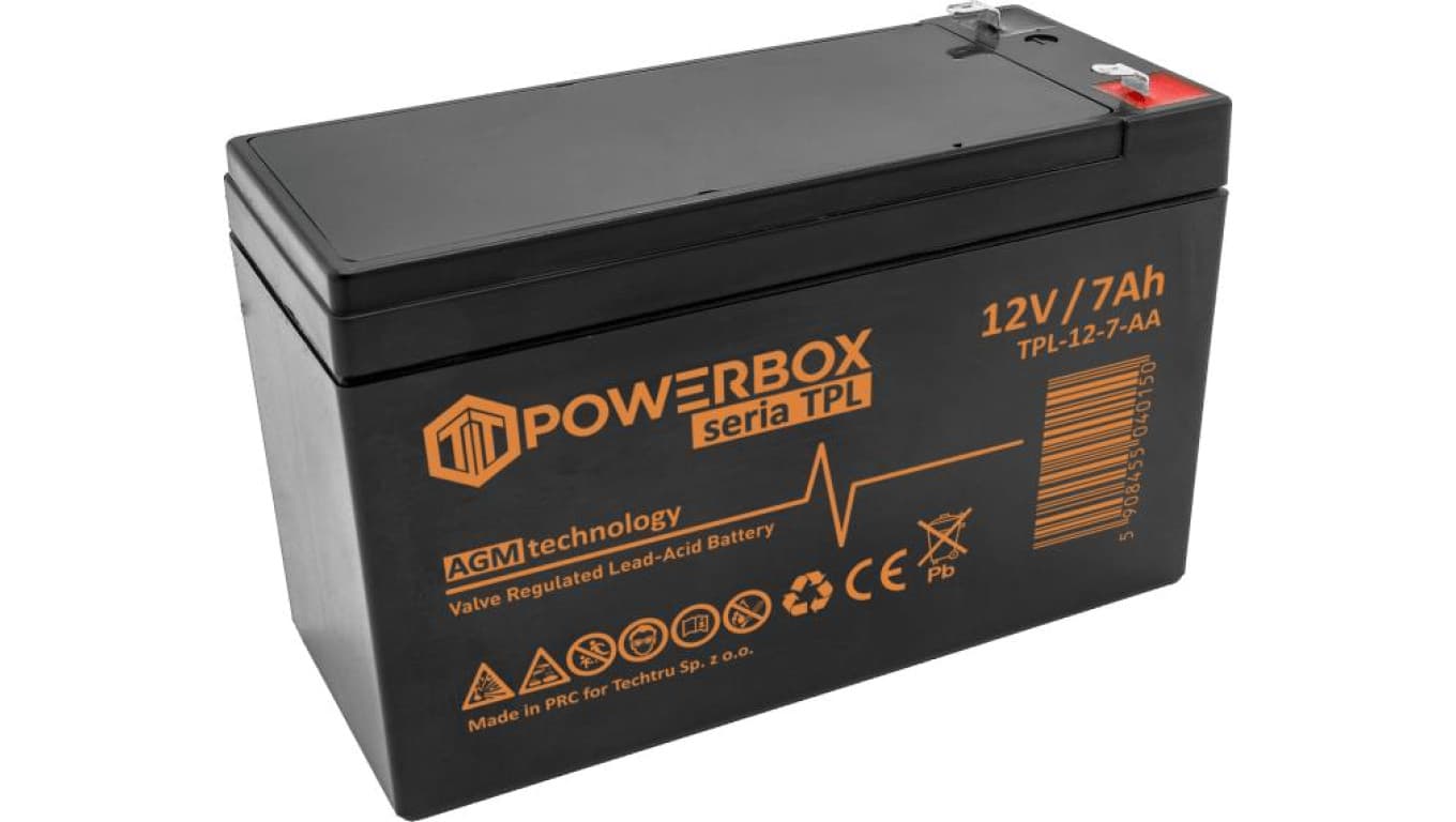 Akumulator VRLA / AGM bezobsługowy Powebox TPL 12V 7Ah T1