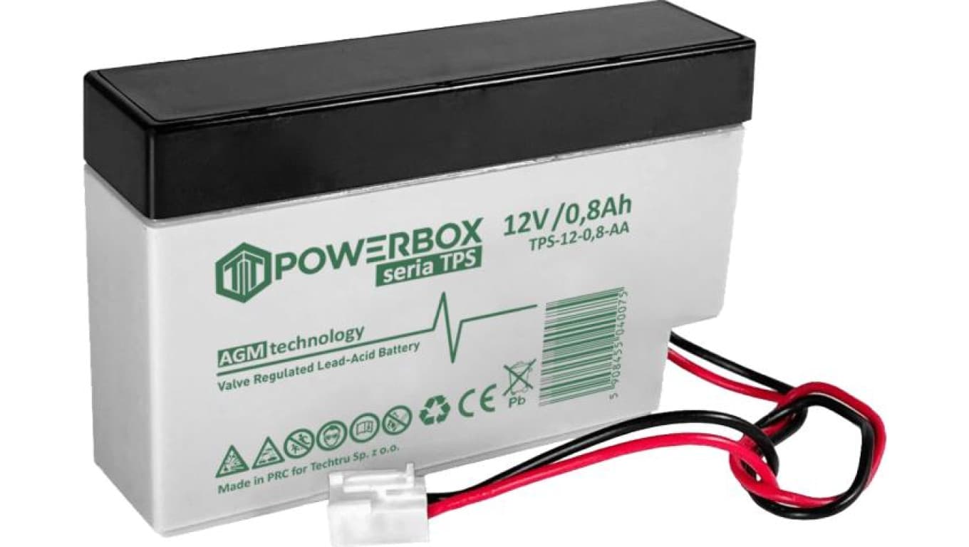 Akumulator VRLA / AGM bezobsługowy Powebox TPS 12V 0,8Ah