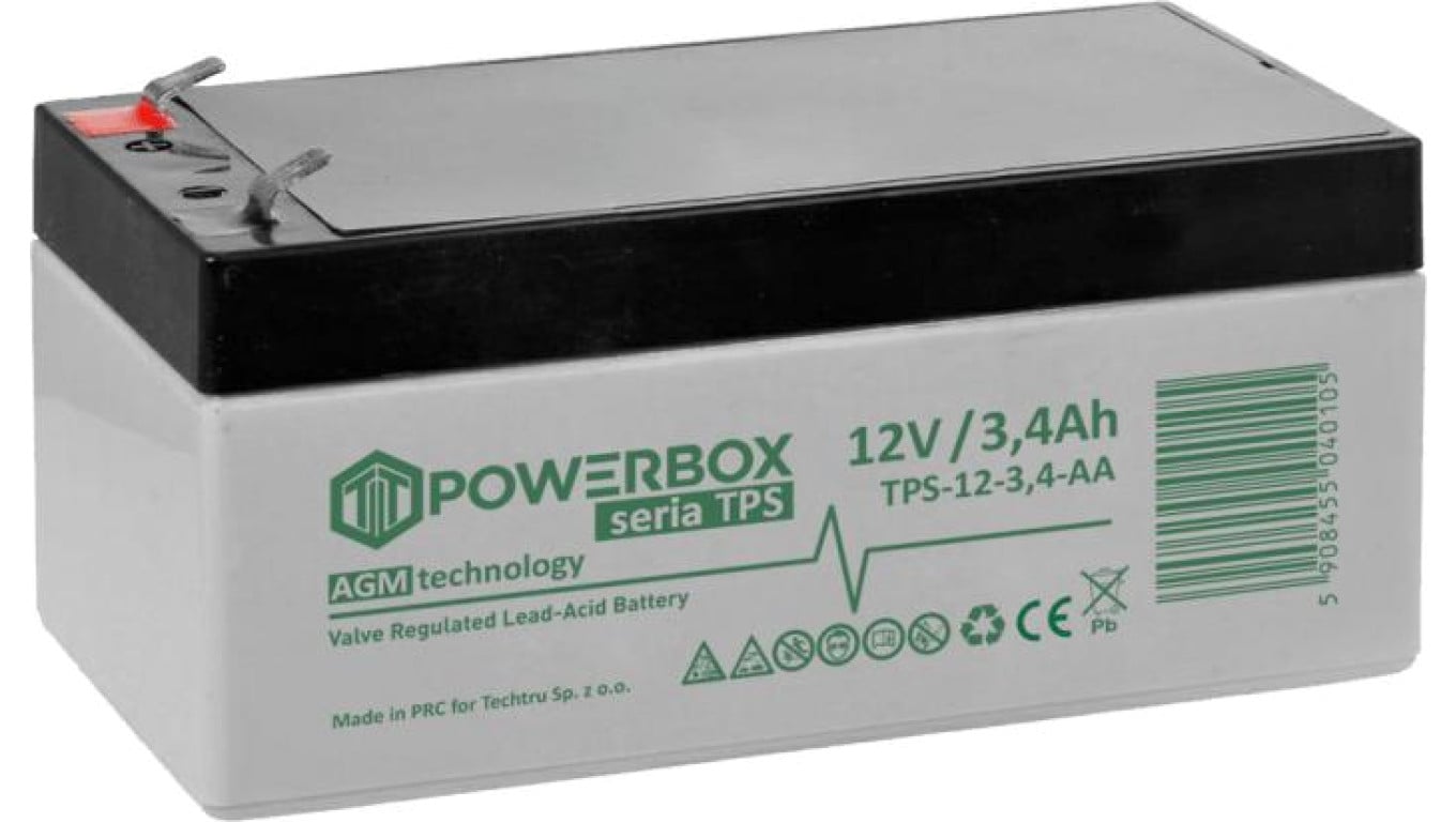 Akumulator VRLA / AGM bezobsługowy Powebox TPS 12V 3,4Ah