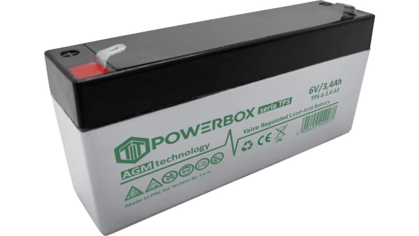 Akumulator VRLA / AGM bezobsługowy Powebox TPS 6V 3,4Ah