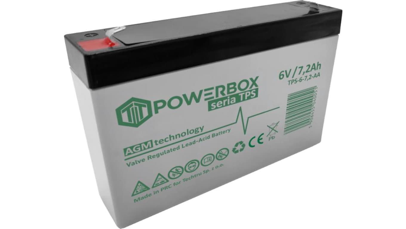 Akumulator VRLA / AGM bezobsługowy Powebox TPS 6V 7,2Ah