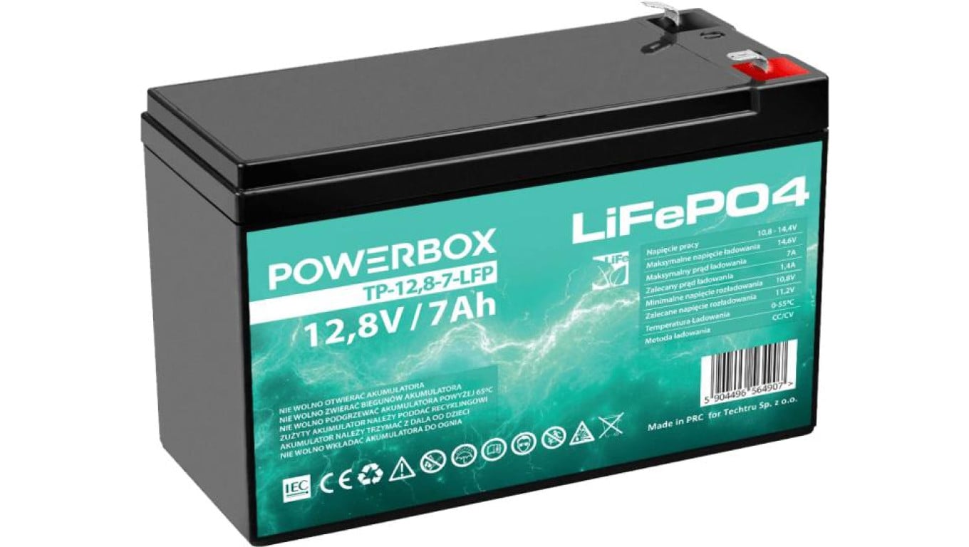 Akumulator wysokiej gęstości energii Powerbox LiFePO4 12,8V 7Ah