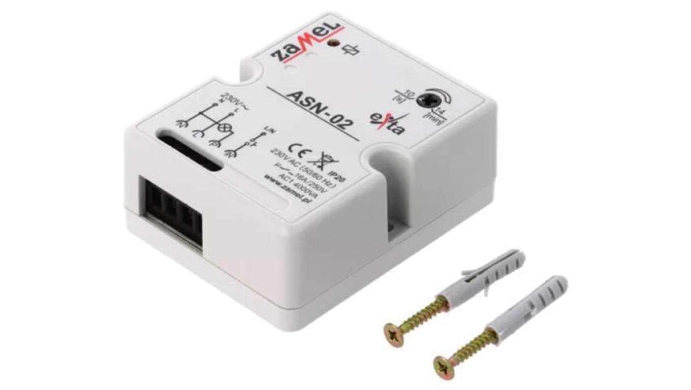 Automat schodowy, natynkowy, 230VAC, SPST-NO, IP20, 16A, -20÷45C ASN-02