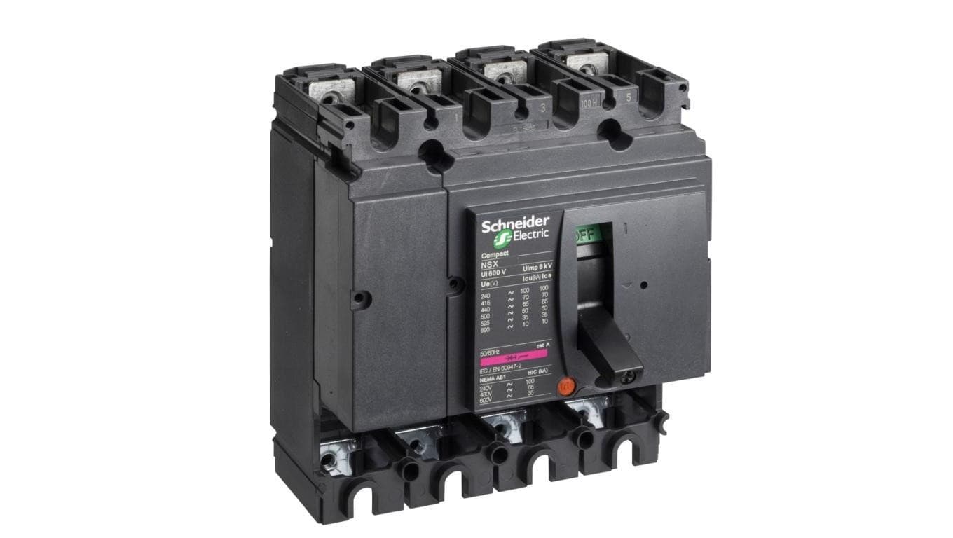 Baza wyłącznika Compact NSX100N 4P, bez zabezpieczenia, LV429011, Schneider