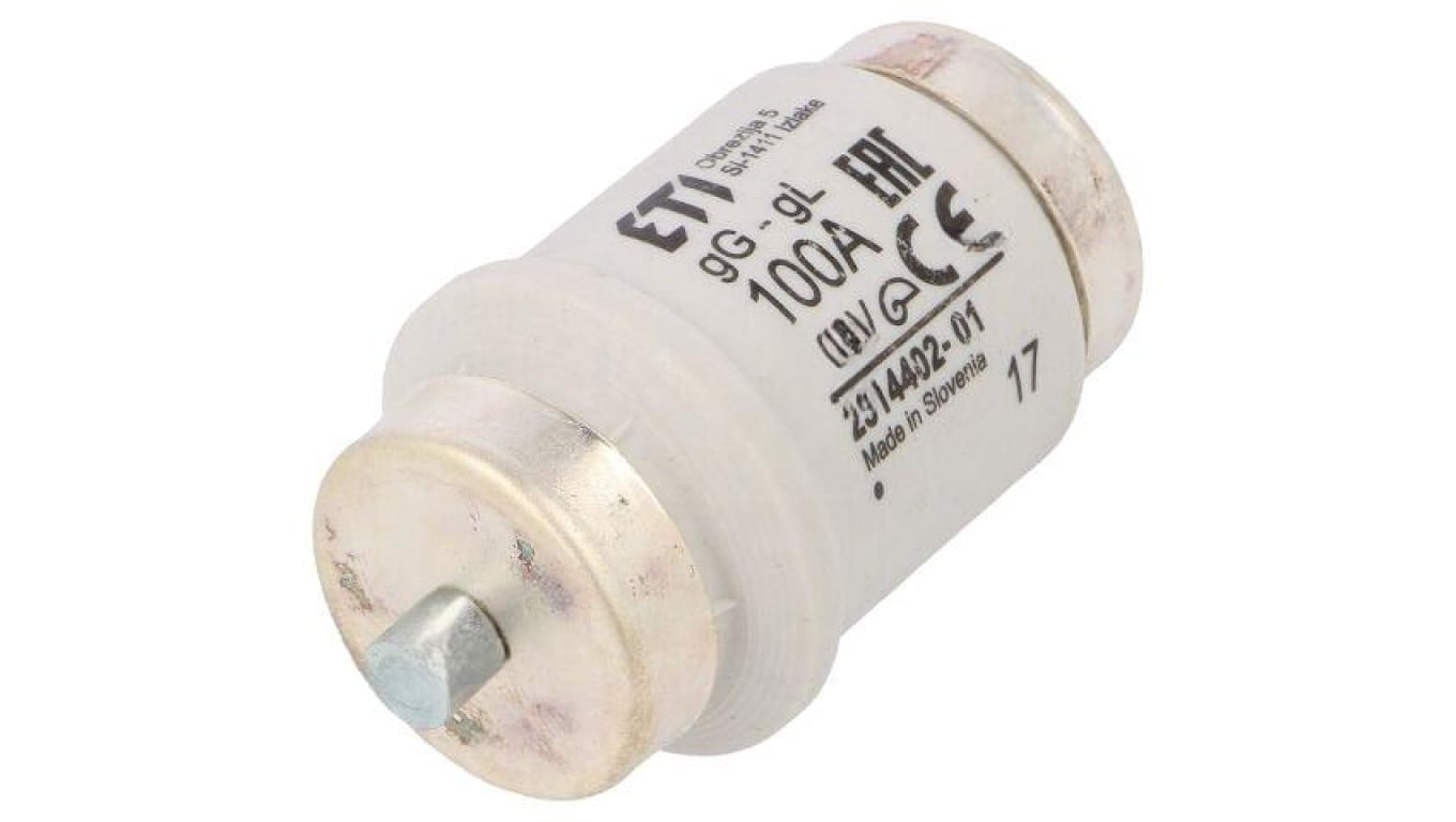 Bezpiecznik topikowy, ceramiczny, 100A, 500VAC, 500VDC, gG, DIV, D 002314402