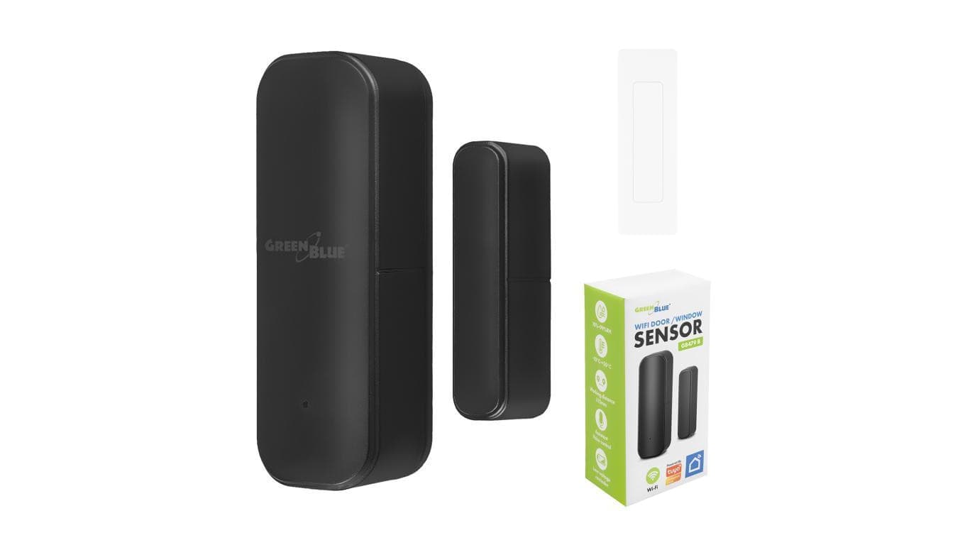 Bezprzewodowy kontraktron / czujnik otwarcia WiFi GreenBlue, Android/iOS, do drzwi / okien, 3.0V DC, LR03x2, GB479 B