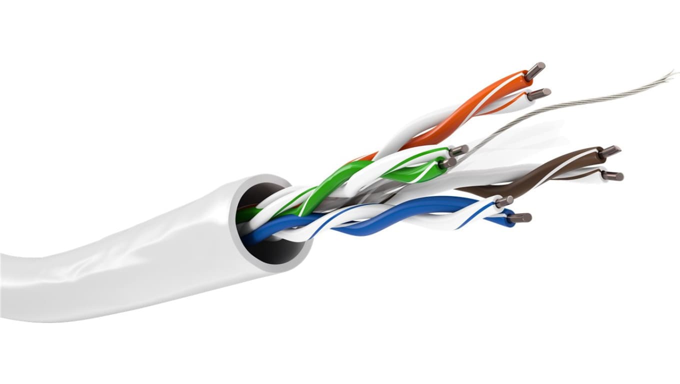 CAT 6 kabel sieciowy, U/UTP, biały - Długość kabla 100 m