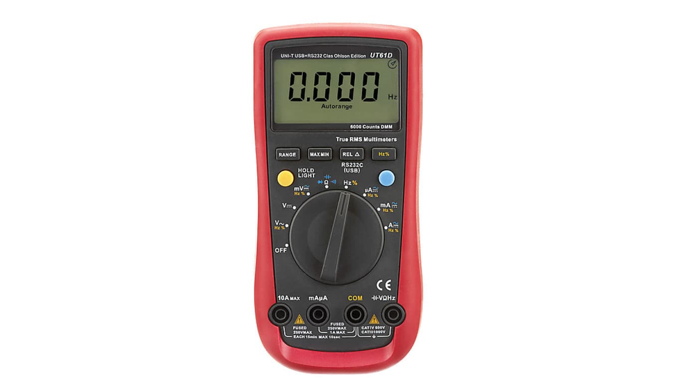 Cyfrowy multimetr uniwersalny •True RMS - pomiar wartości skutecznej DC do 1000V, AC do 750V, pomiar prądu AC/DC do 10A UT-61D