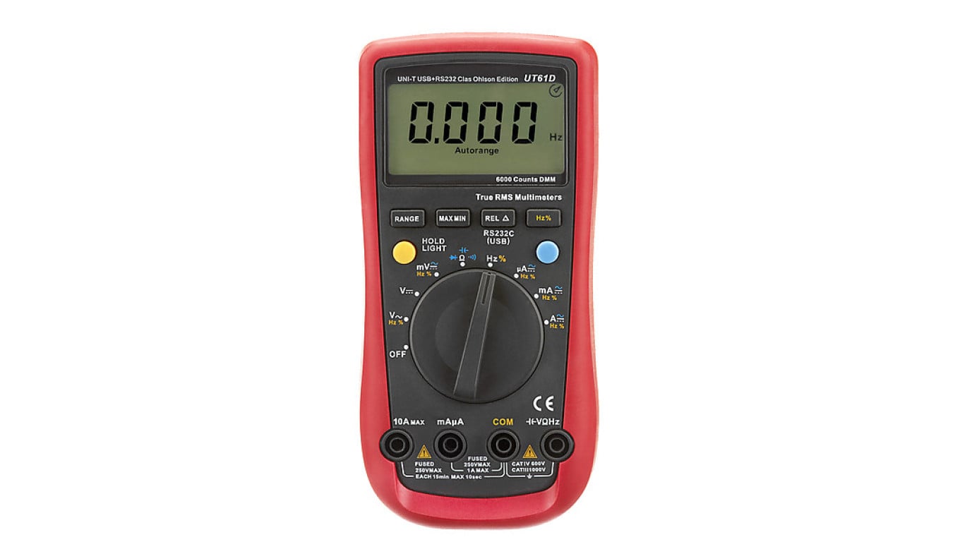 Cyfrowy multimetr uniwersalny •True RMS - pomiar wartości skutecznej DC do 1000V, AC do 750V, pomiar prądu AC/DC do 10A UT-61D