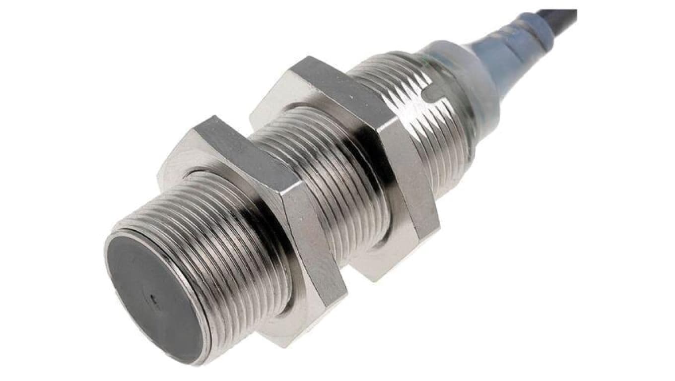 Czujnik indukcyjny, PNP/NO, 12...24VDC, przewody, M18, 0...8mm, IP67 E2A-S18KS08-WP-B1 2M