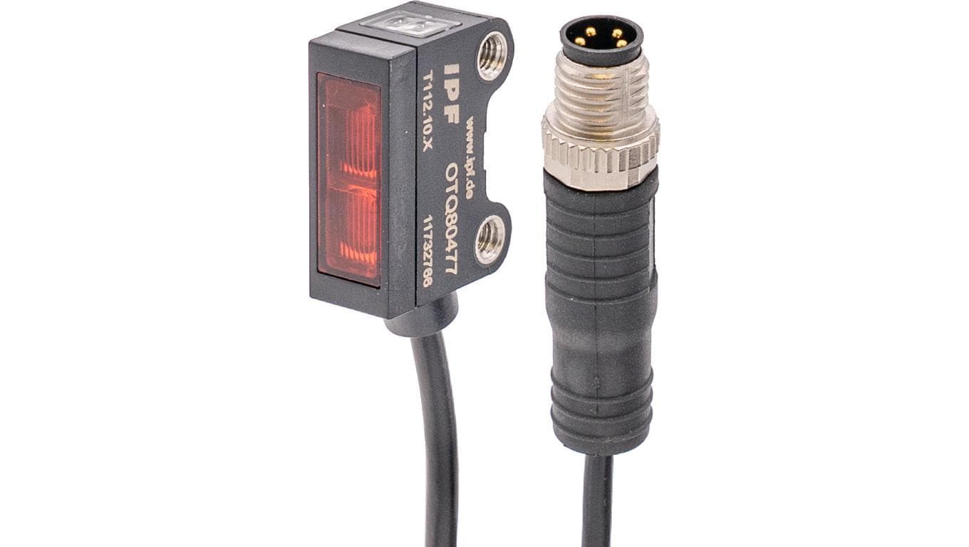 Czujnik optyczny przycisk 25x16x8mm Sn: 20-120 10-30V DC 1x PNP antivalent złącze wtykowe M8 4-pin 0,2m PVC IP67 OTQ80477
