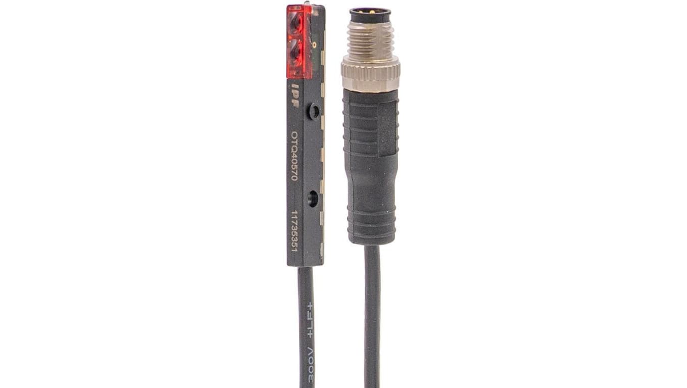 Czujnik optyczny przycisk 45x6,2x4mm Sn: 77 10-30V DC 1x PNP/NPN push/pull wtyczka kabla M8 4-pin 0,2m PVC IP65 OTQ40570