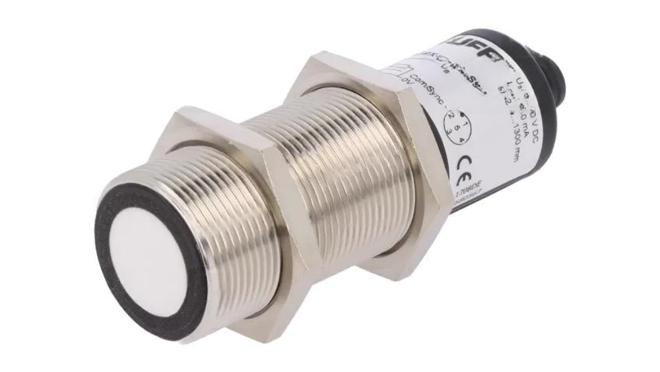 Czujnik ultradźwiękowy, prosty, z konfiguracją wyjścia PNP/NO/NC, max. 0,2A, M12 męski, IP67, BUS M30M1-PPX-20/130-S92K