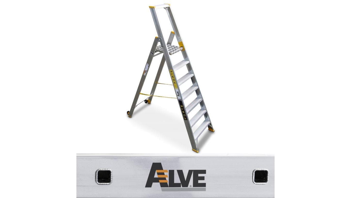 Drabina aluminiowa magazynowa jednostronna 1x4 profesjonalna Forte 9304 ALVE