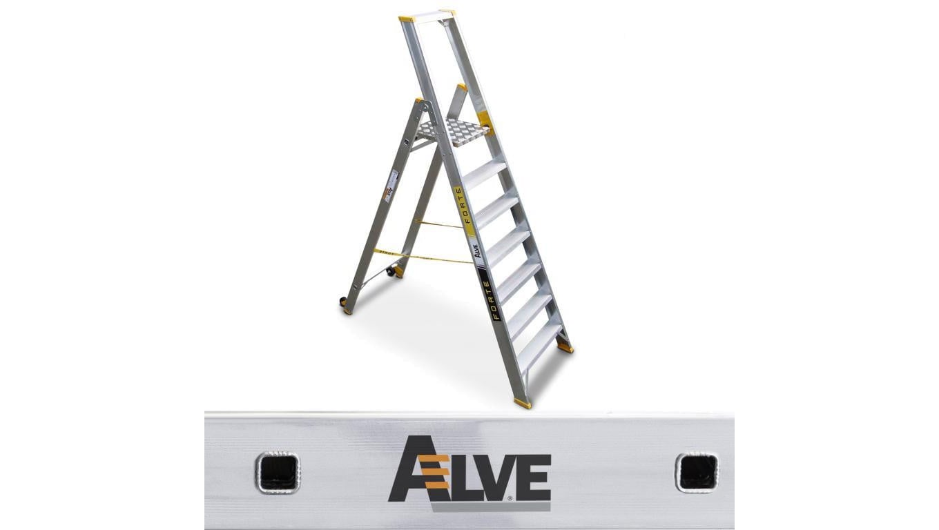 Drabina aluminiowa magazynowa jednostronna 1x8 profesjonalna Forte 9308 ALVE