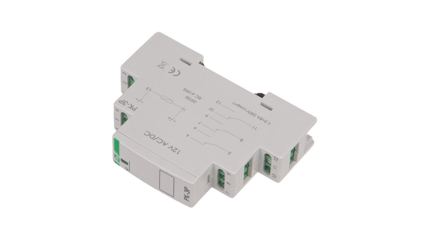 FiF Przekaźnik elektromagnetyczny modułowy PK-3P 12V 3x 8A na szynę DIN TH35