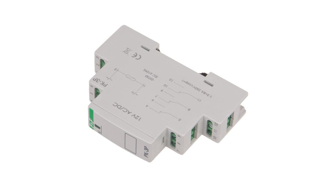 FiF Przekaźnik elektromagnetyczny modułowy PK-3P 12V 3x 8A na szynę DIN TH35