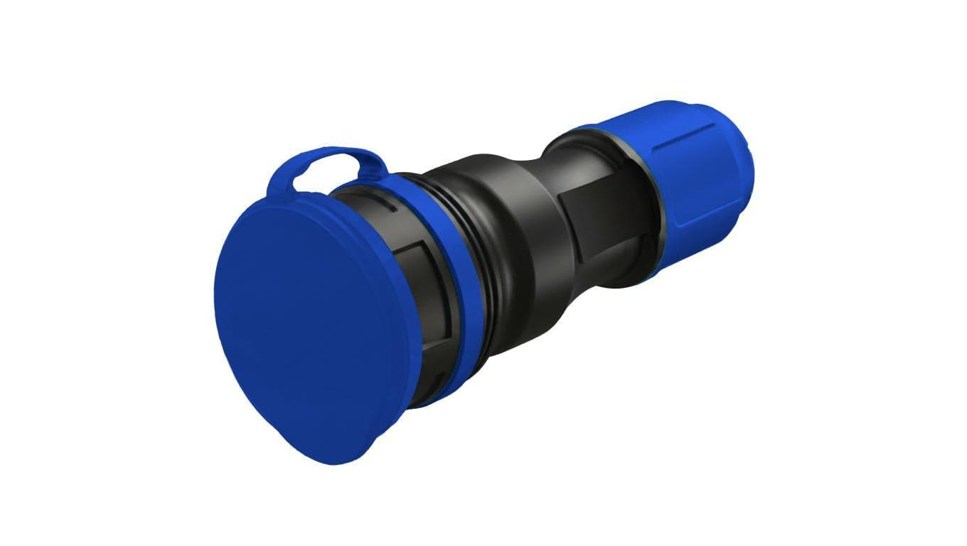 GNIAZDO PRZENOŚNE HERMETYCZNE GUMOWE IP54 16A 230V Z KLAPKĄ XTR54 G54.2.F