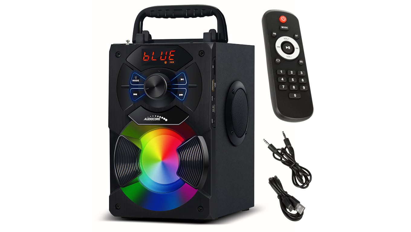 Głośnik przenośny bluetooth Audiocore, radio FM, wejście kart SD/MMC, AUX, USB, pilot, AC730