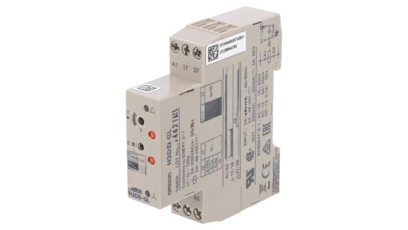 Przekaźnik czasowy 1s÷120s SPST-NO x2 250VAC/5A 24÷48VDC H3DS-GL
