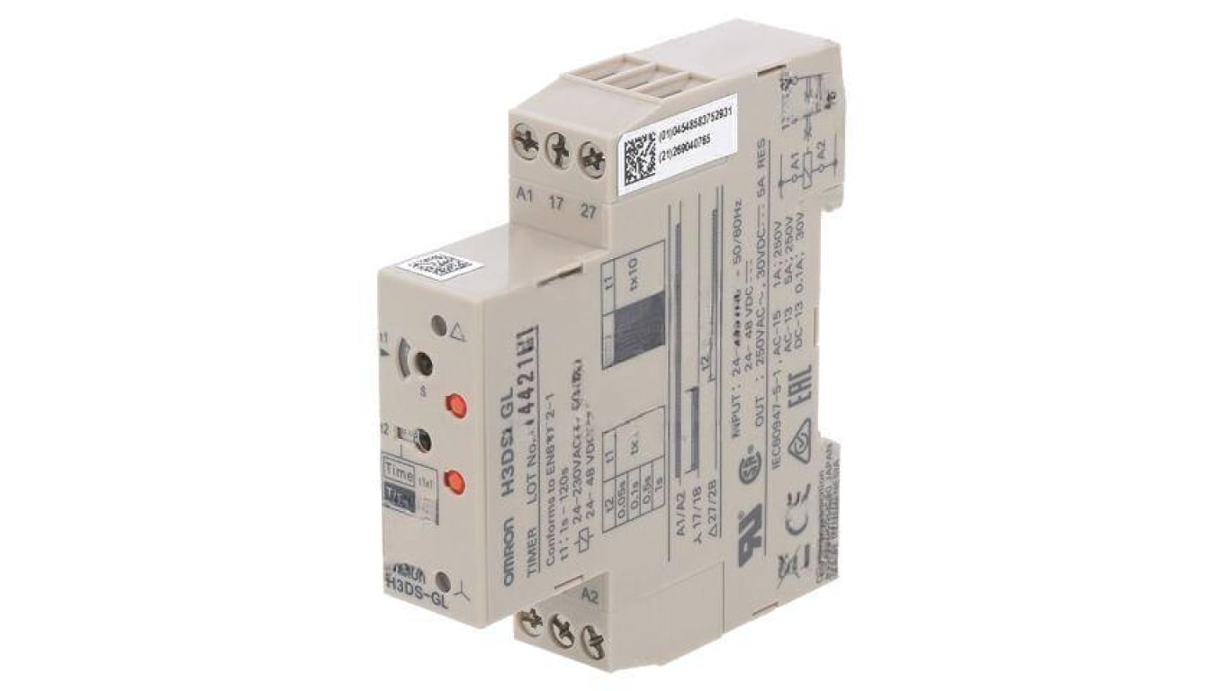 Przekaźnik czasowy 1s÷120s SPST-NO x2 250VAC/5A 24÷48VDC H3DS-GL