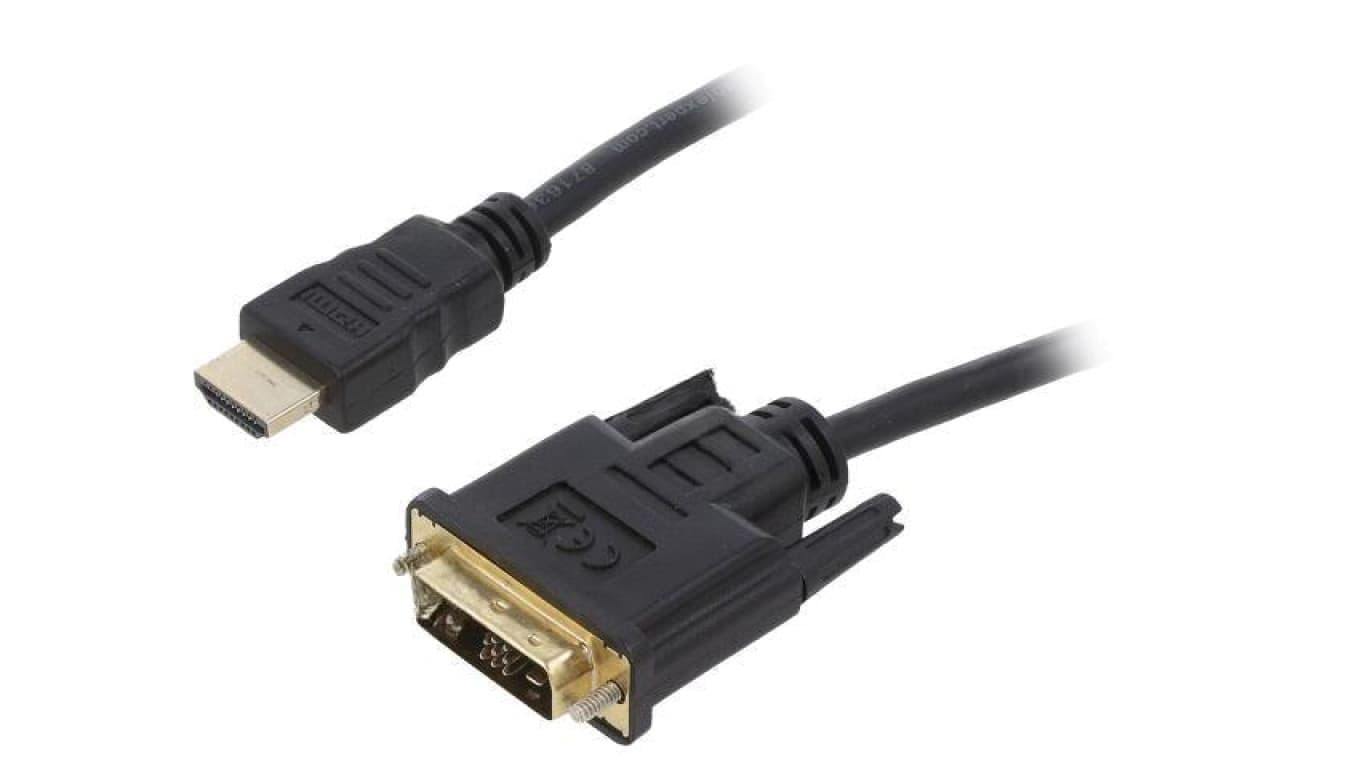 Kabel DVI-D (18+1) wtyk,HDMI wtyk, PVC, czarny, 30AWG, dł. przewodu: 0,5m CC-HDMI-DVI-0.5M