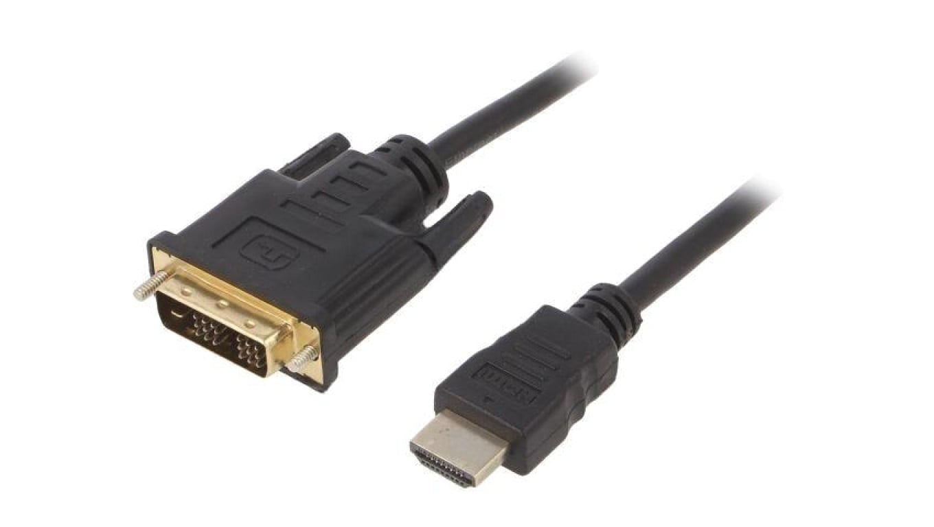 Kabel DVI-D (18+1) wtyk,HDMI wtyk, PVC, czarny, 30AWG, dł. przewodu: 4,5m CC-HDMI-DVI-15