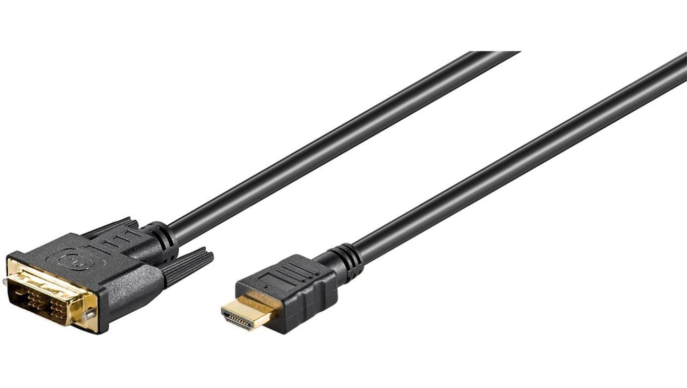 Kabel DVI-D/HDMI™, pozłacany - Długość kabla 1 m