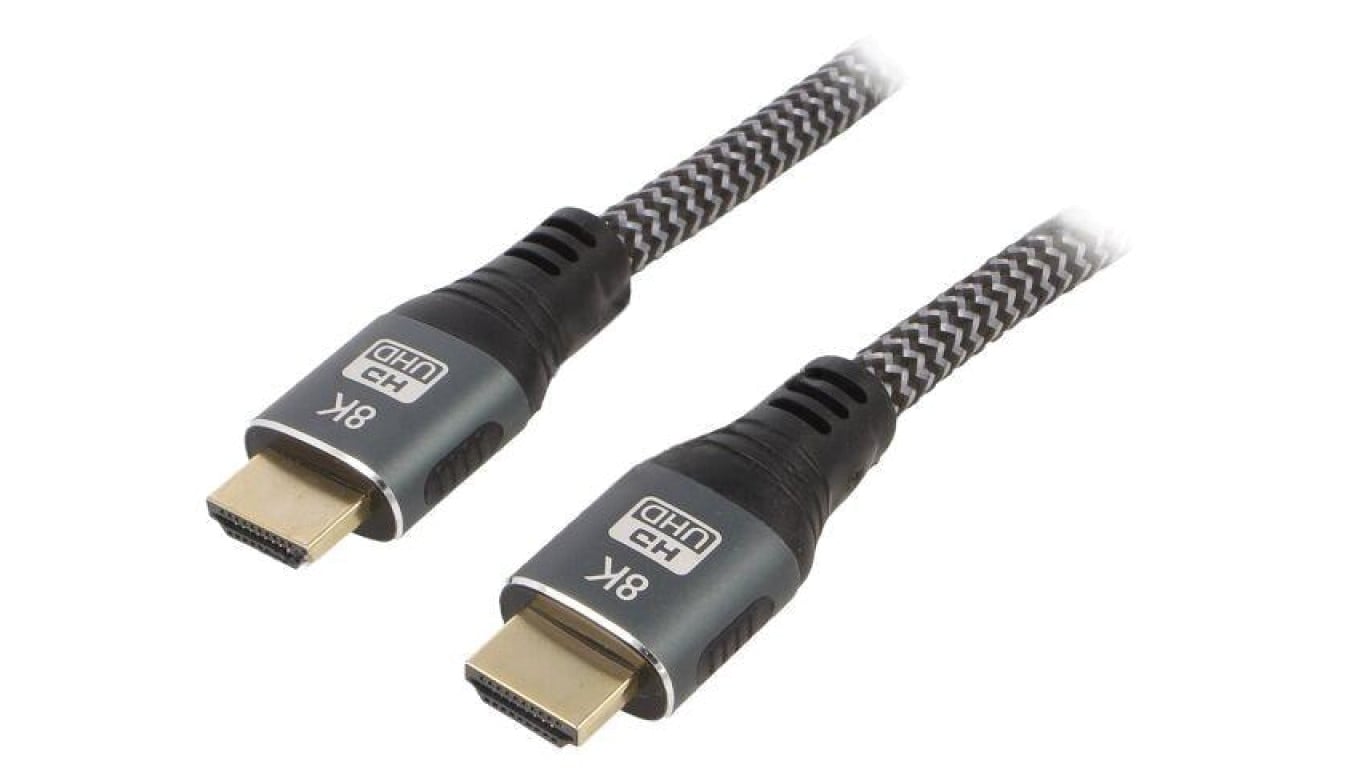 Kabel HDMI, wtyk z obu stron, tekstylny, czarny, materiał wykonania żyły: Cu, dł. przewodu: 2m CCB-HDMI8K-2M