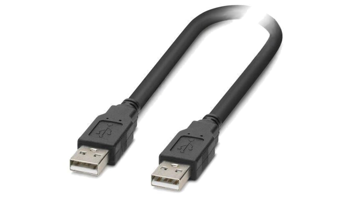 Kabel USB 2.0 USB A wtyk z obu stron 0,5m czarny Cu PVC 1333131