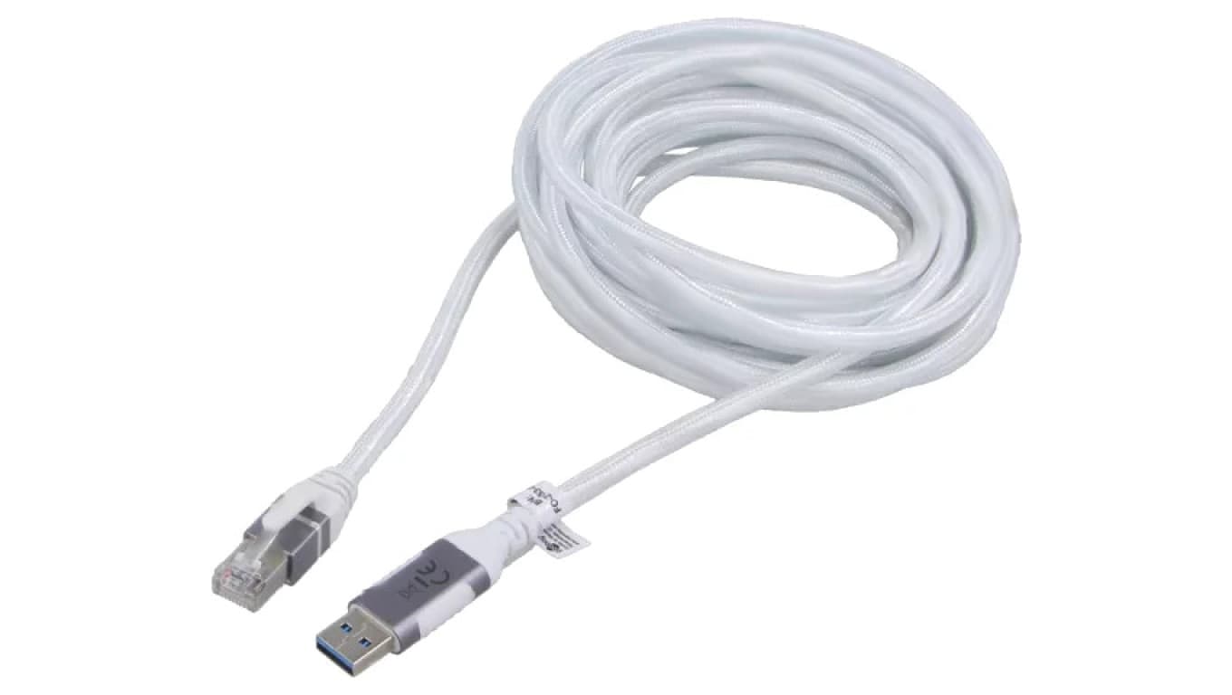Kabel USB 3.0 RJ45 wtyk, USB A wtyk niklowany 2m biały F/UTP 74159