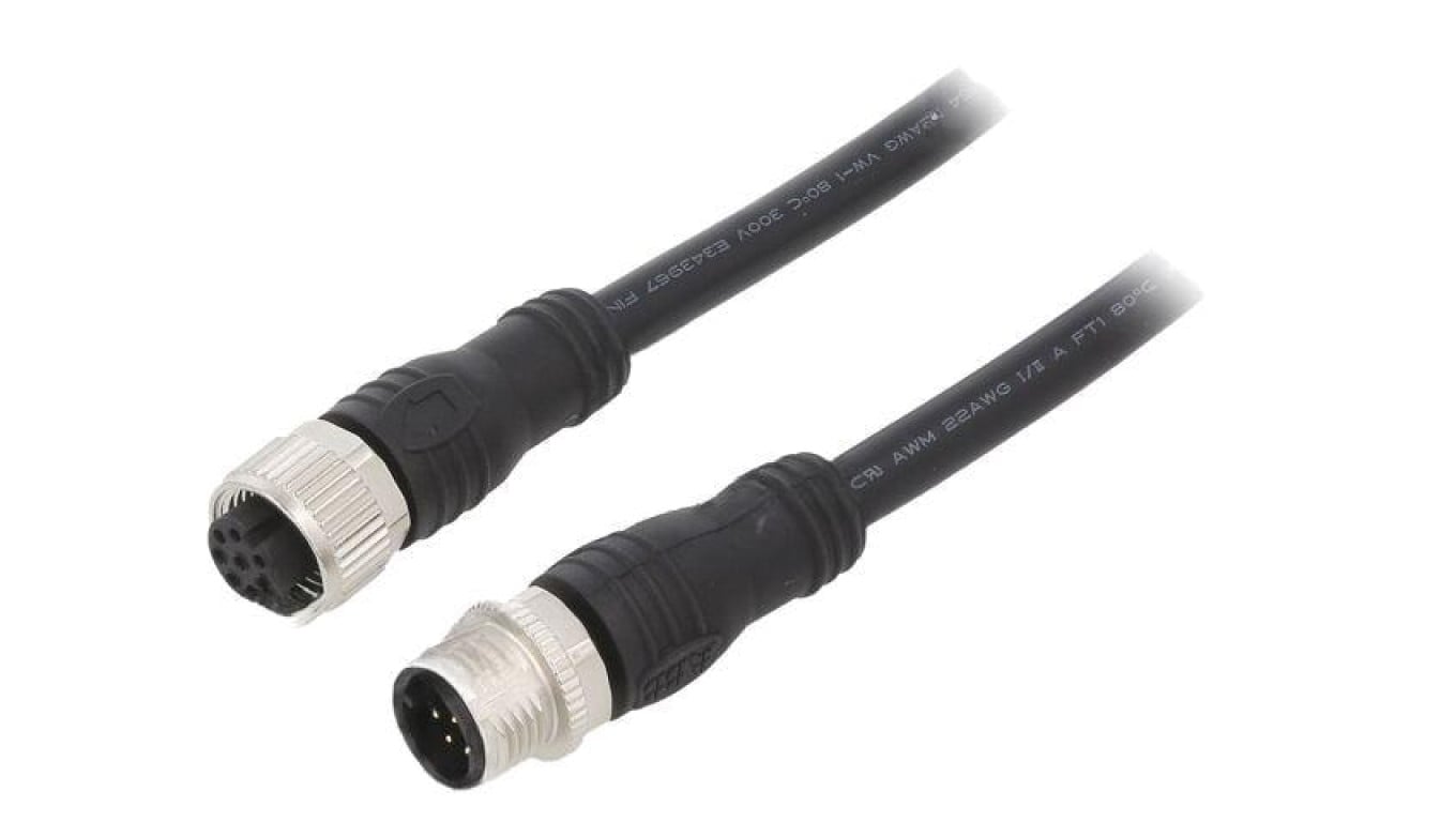 Kabel do czujników/automatyki M12 PIN 8 3m wtyk 36VDC PVC M12-C334 3M
