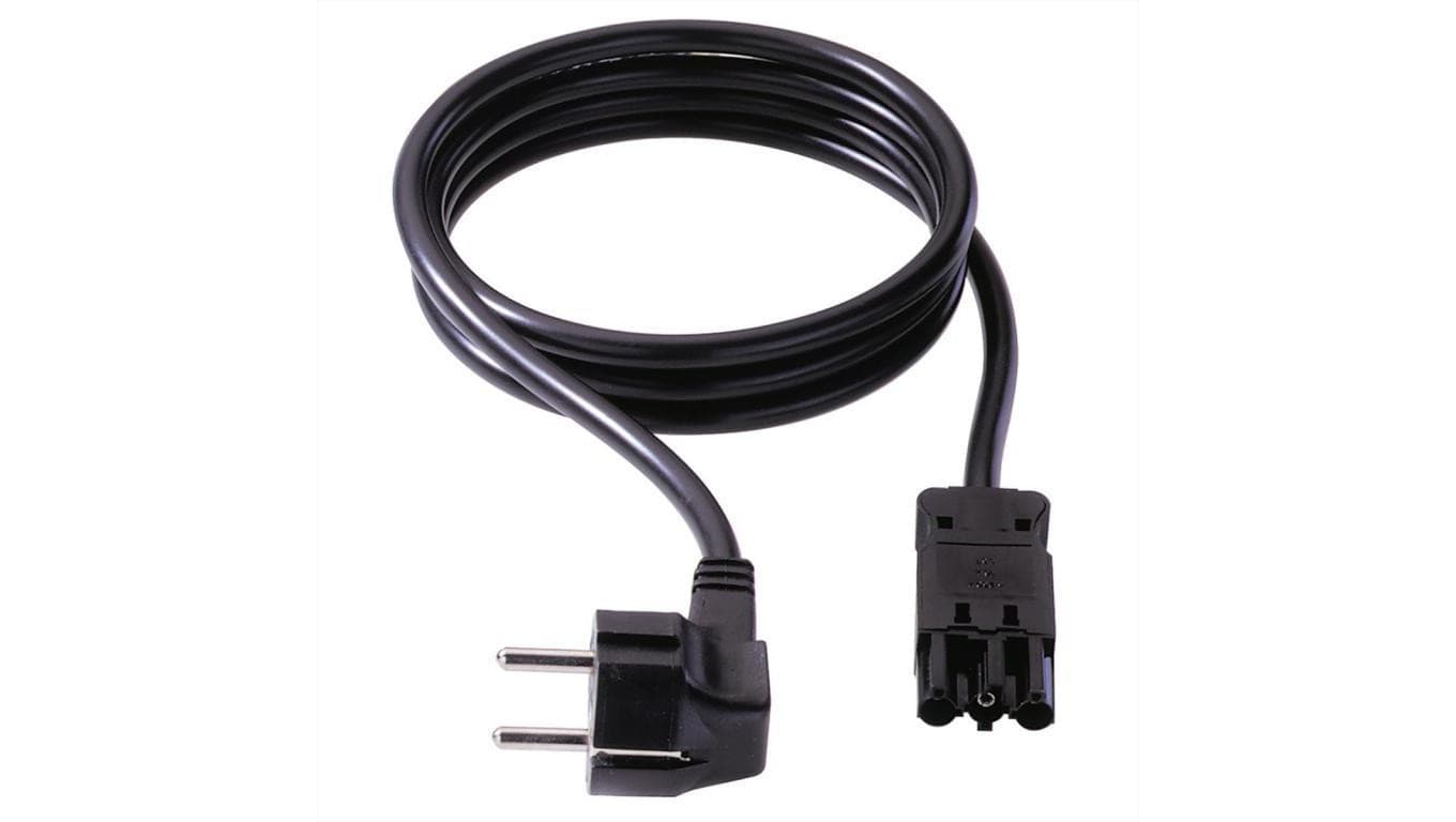 Kabel zasilający BACHMANN z uziemieniem do styków/urządzeń GST18-3, czarny, 1,5 m