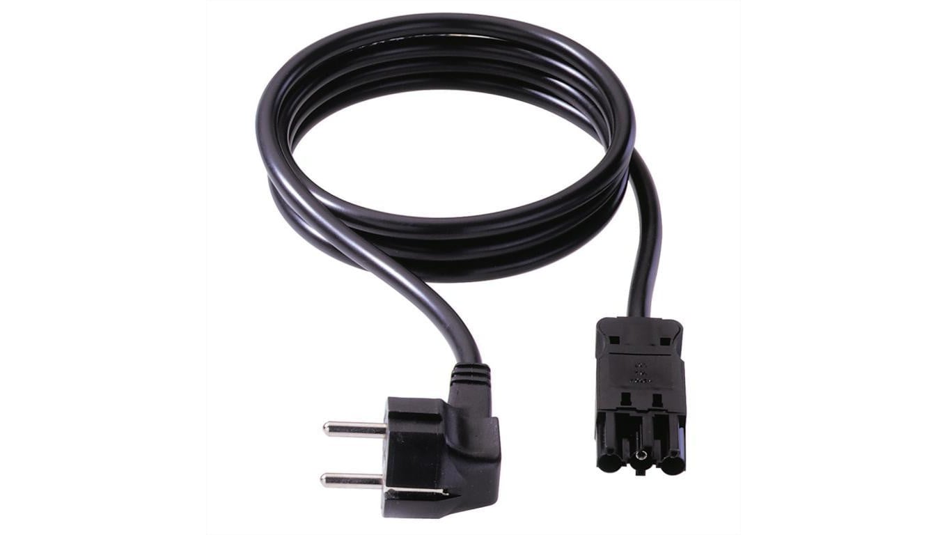 Kabel zasilający BACHMANN z uziemieniem do styków/urządzeń GST18-3, czarny, 1,5 m