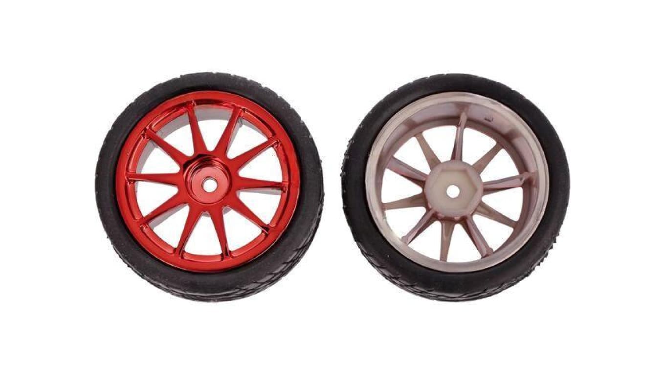 Koło czerwony Oś: gładka przykręcany Ø: 65mm Pokrycie: guma FIT0199-R