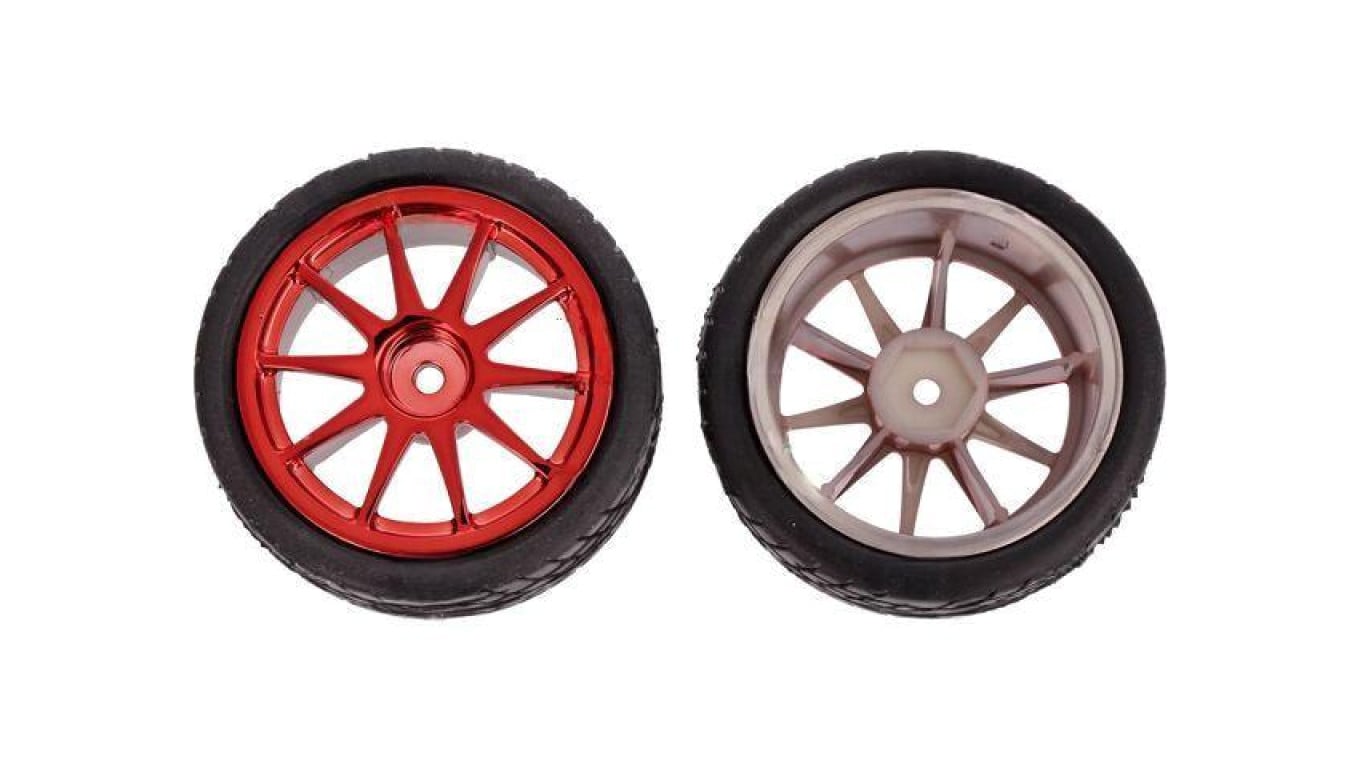 Koło czerwony Oś: gładka przykręcany Ø: 65mm Pokrycie: guma FIT0199-R