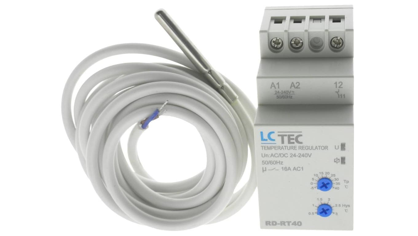 LC regulowany przekaźnik regulator kontroli temperatury 16A 24-230V AC/DC -5-+40 st. C RD-RT40 9311